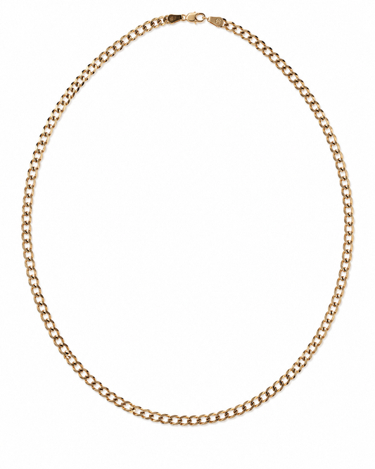 14K Yellow Gold Diamond-Cut Curb Link Chain 5.5 mm