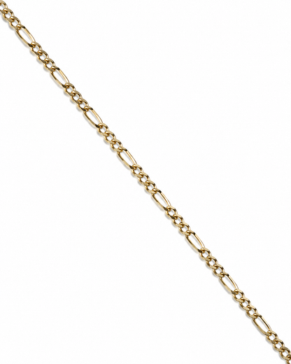 14K Yellow Gold Diamond-Cut Figaro Chain 3.1 mm
