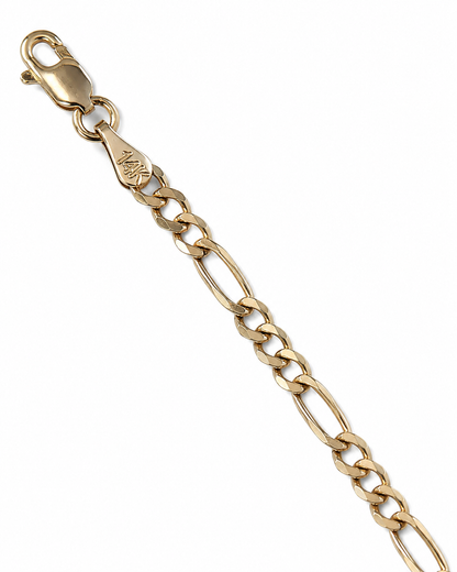 14K Yellow Gold Diamond-Cut Figaro Chain 3.1 mm