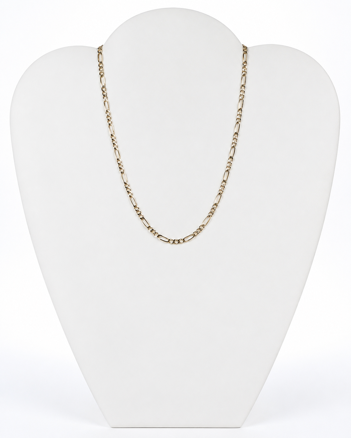 14K Yellow Gold Diamond-Cut Figaro Chain 3.1 mm