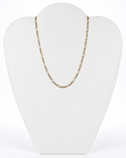 14K Yellow Gold Diamond-Cut Figaro Chain 3.1 mm