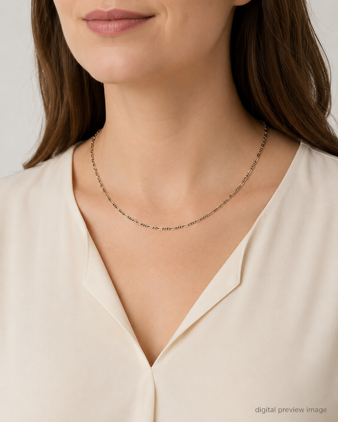 14K Yellow Gold Diamond-Cut Figaro Chain 3.1 mm