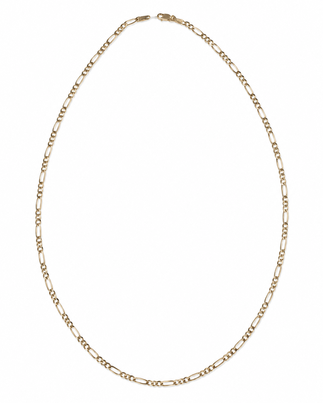 14K Yellow Gold Diamond-Cut Figaro Chain 3.1 mm