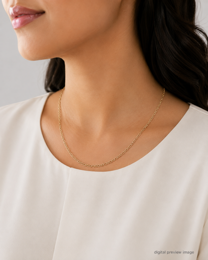 14K Yellow Gold Polished Figaro Chain 2.5 mm