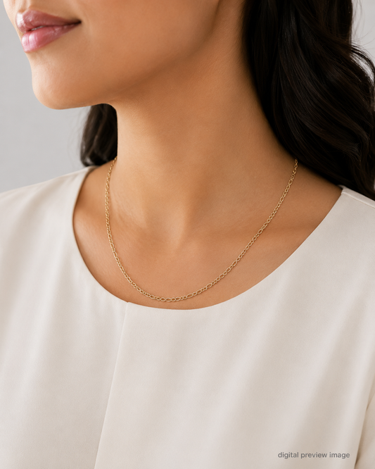 14K Yellow Gold Polished Figaro Chain 2.5 mm