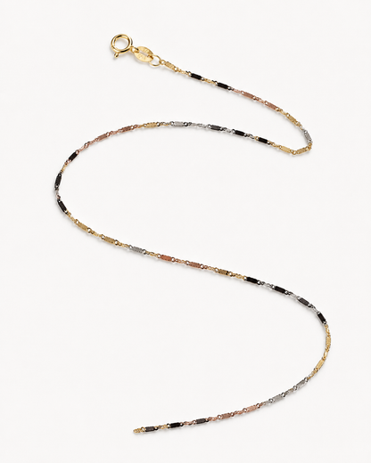 14K Tri-Color Gold Stamped Singapore Chain 1.4 mm