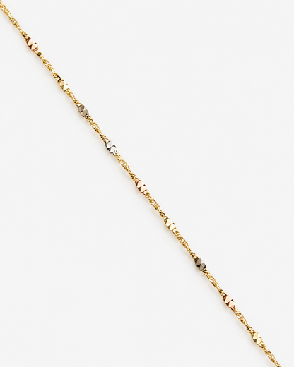 14K Yellow Gold Stamped Singapore Chain 1.4 mm