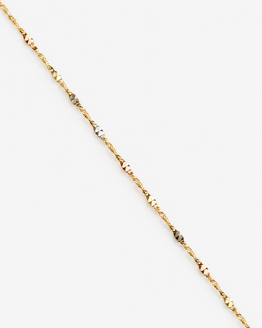 14K Yellow Gold Stamped Singapore Chain 1.4 mm