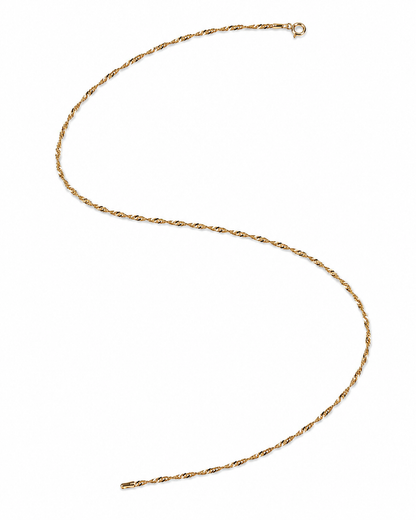 14K Yellow Gold Twisted Singapore Chain 1.4 mm