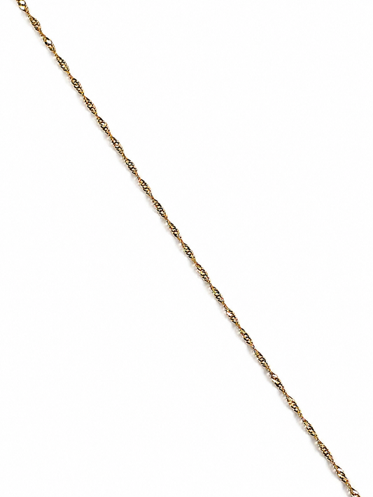14K Yellow Gold Twisted Singapore Chain 1.4 mm