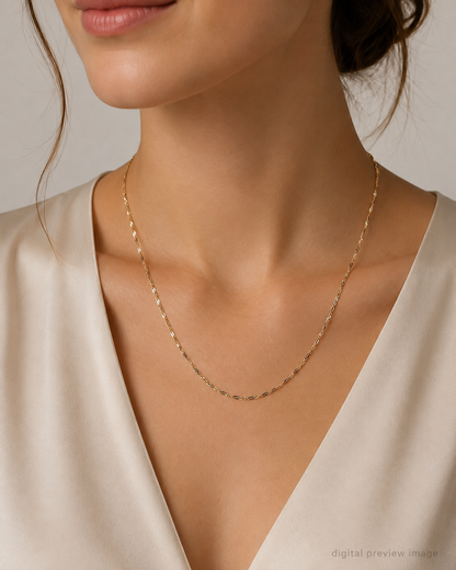 14K Yellow Gold Twisted Singapore Chain 1.4 mm
