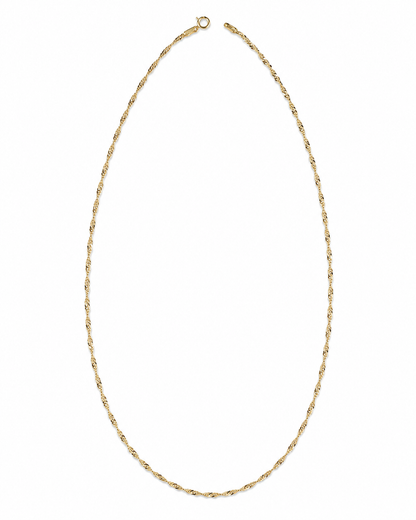14K Yellow Gold Twisted Singapore Chain 1.4 mm