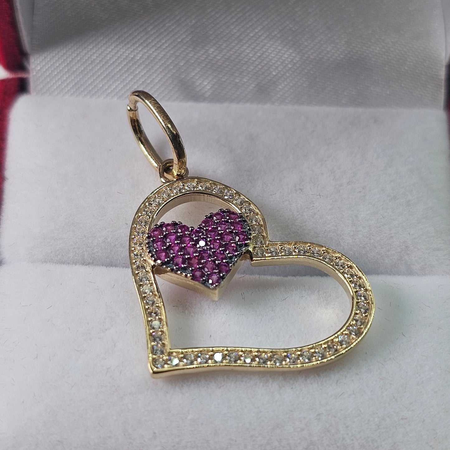 Corazón 14k Oro Cubic Zirconia