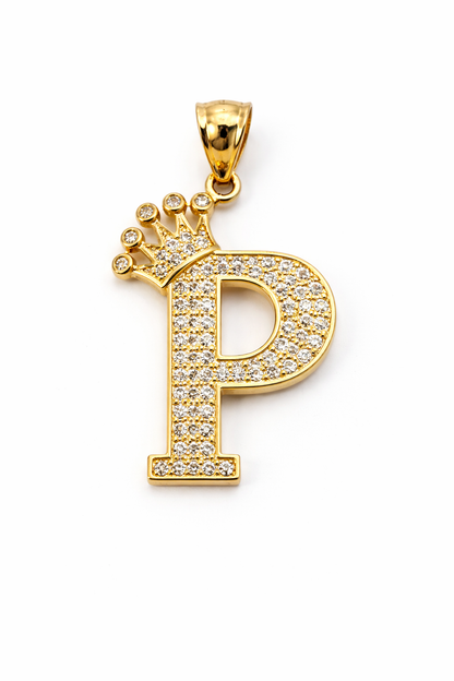14K Gold A-Z Letter Pendant - Dige Inicial A-Z Oro 14K CZ