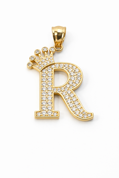 14K Gold A-Z Letter Pendant - Dige Inicial A-Z Oro 14K CZ