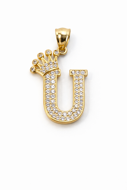 14K Gold A-Z Letter Pendant - Dige Inicial A-Z Oro 14K CZ