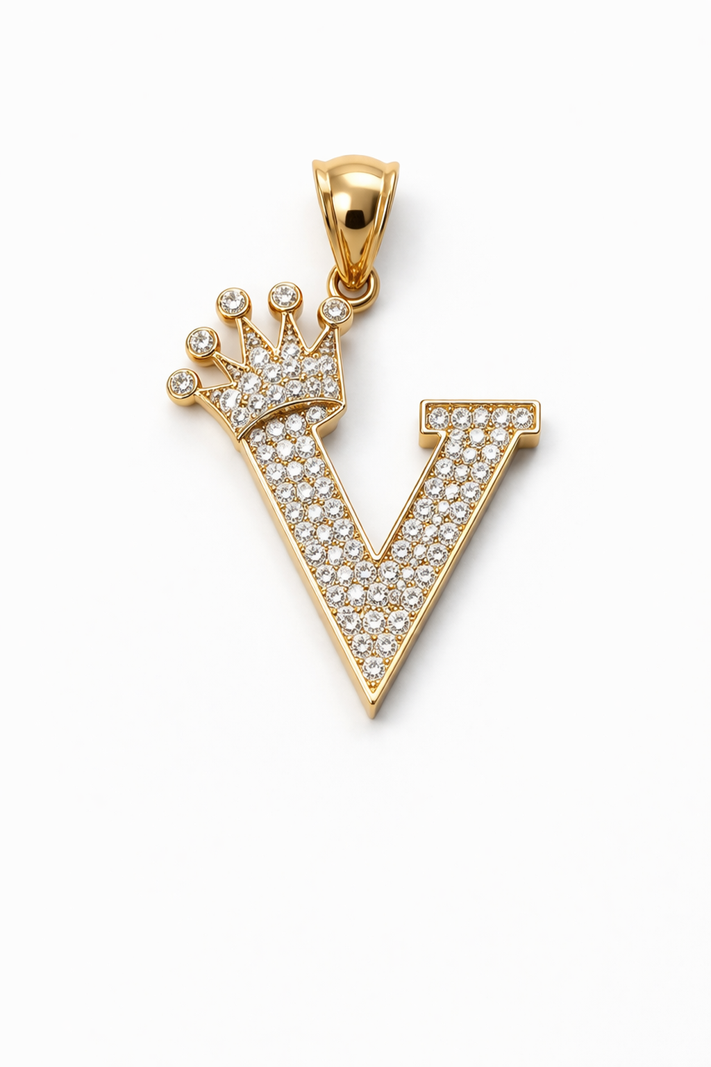 14K Gold A-Z Letter Pendant - Dige Inicial A-Z Oro 14K CZ