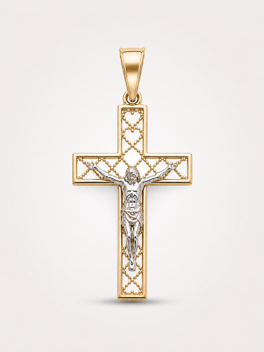 14K Gold Cross Pendant - Cruz Religiosa Oro 14K