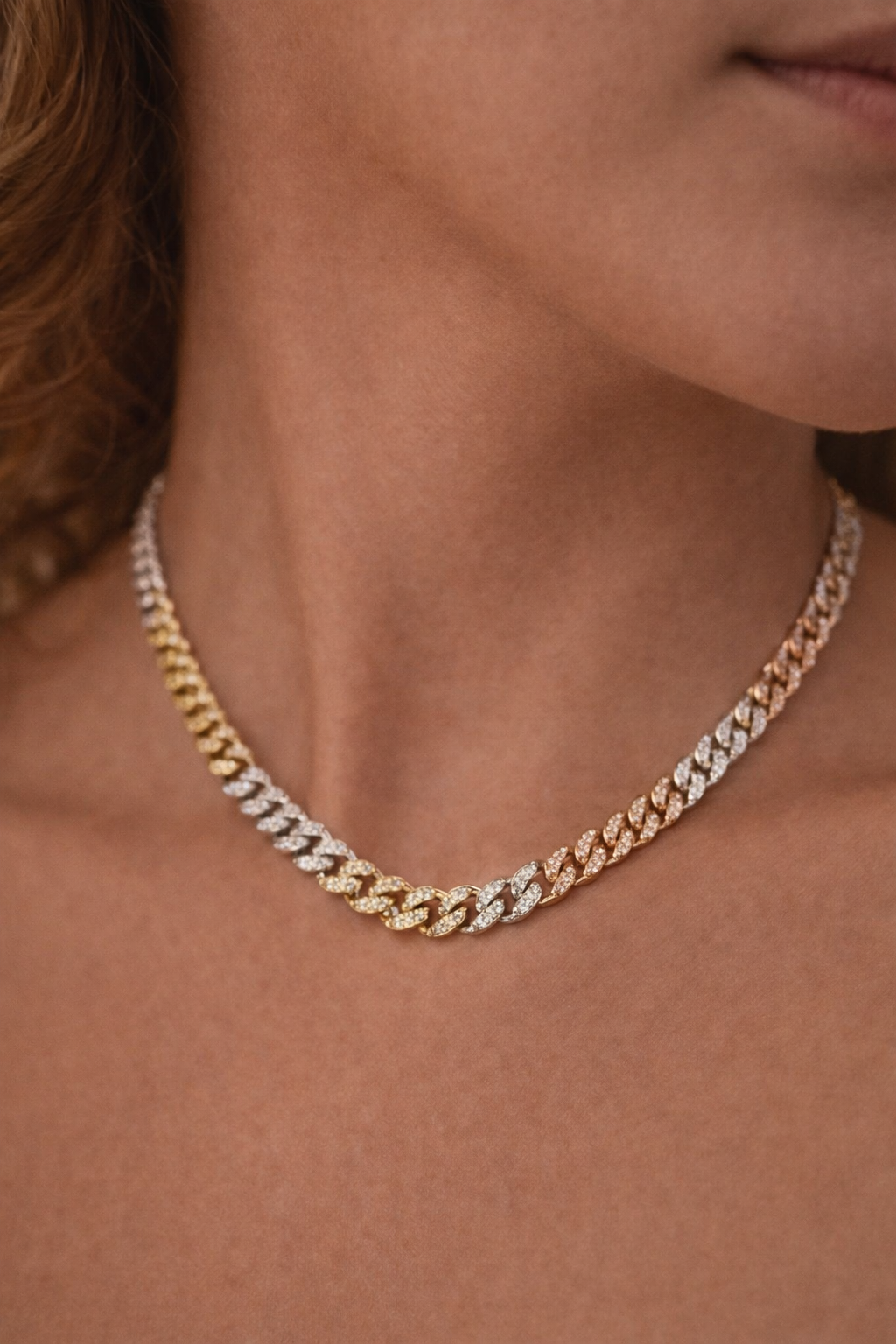 14K Tri Tone Gold Cuban Chain - Cadena Cubana 3 Oros 14K de Oro