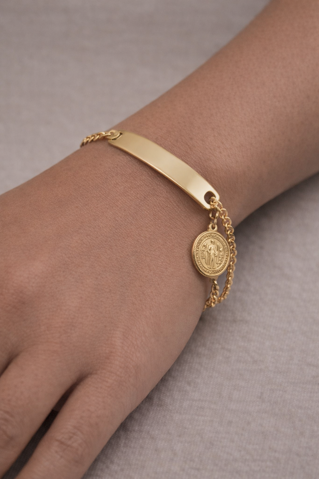 14K Gold Saint Benedict Bracelet for Child - Brazalete para Niño 14k Oro