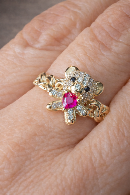 14k Gold Bear Ring #7 - Anillo De Osito 14k oro Solido #7