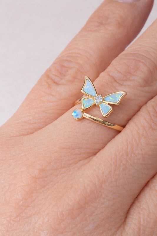 14K Gold Opal Butterfly Wrap Ring - Anillo Mariposa Opalo Oro 14k #7