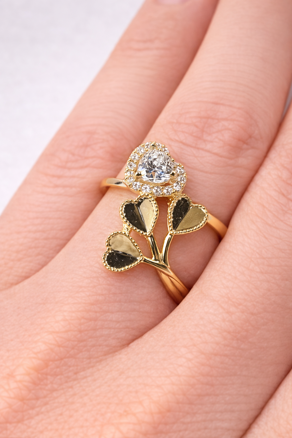 14K Gold Hearts Ring - Anillo 14k corazónes