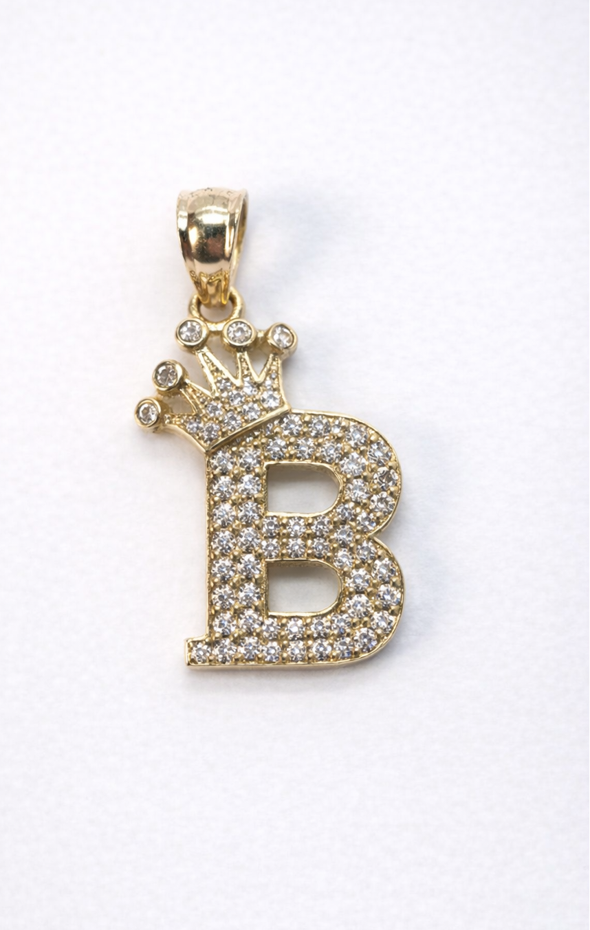 14K Gold A-Z Letter Pendant - Dige Inicial A-Z Oro 14K CZ