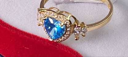 Anillo 14k Oro Amarillo Corazón Diciembre Size 7.5