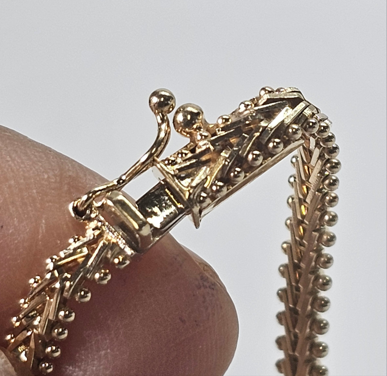 14k Solid Gold Religious Gold Bola Bracelet