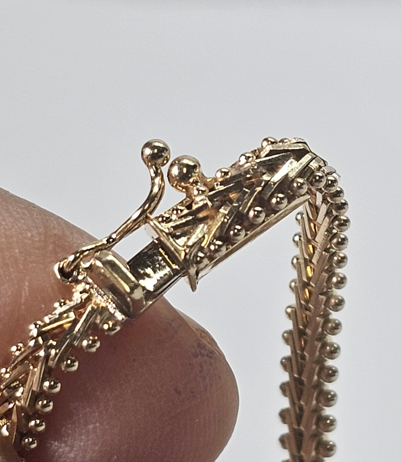 14k Solid Gold Religious Gold Bola Bracelet