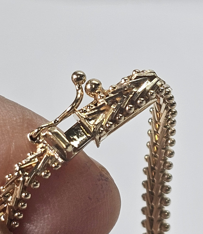 14k Solid Gold Religious Gold Bola Bracelet