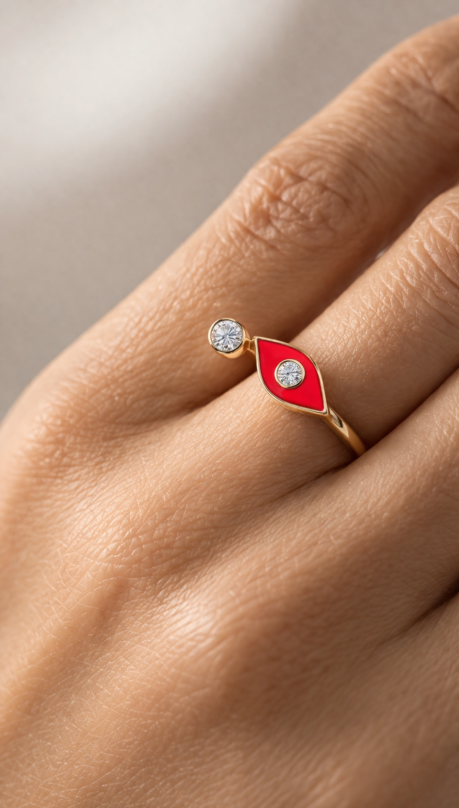 14K Gold Eye Ring - Anillo Ojo  14K Oro