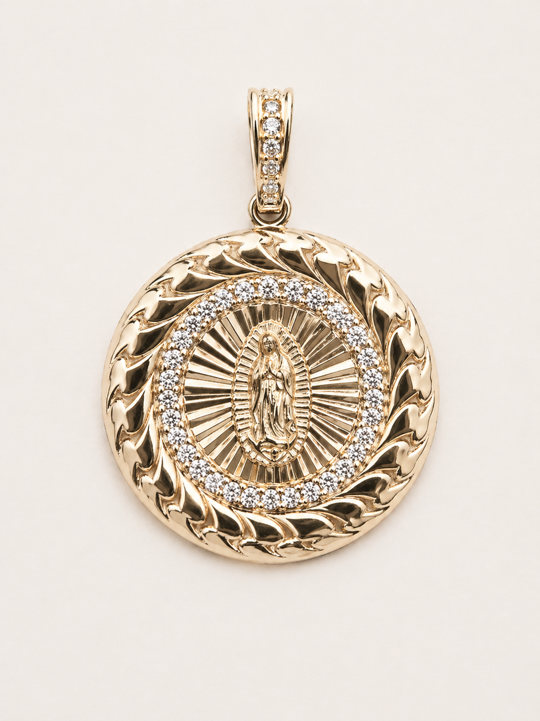 14K Gold Virgin Mary Pendant - Medalla Virgen de Guadalupe en Oro 14K