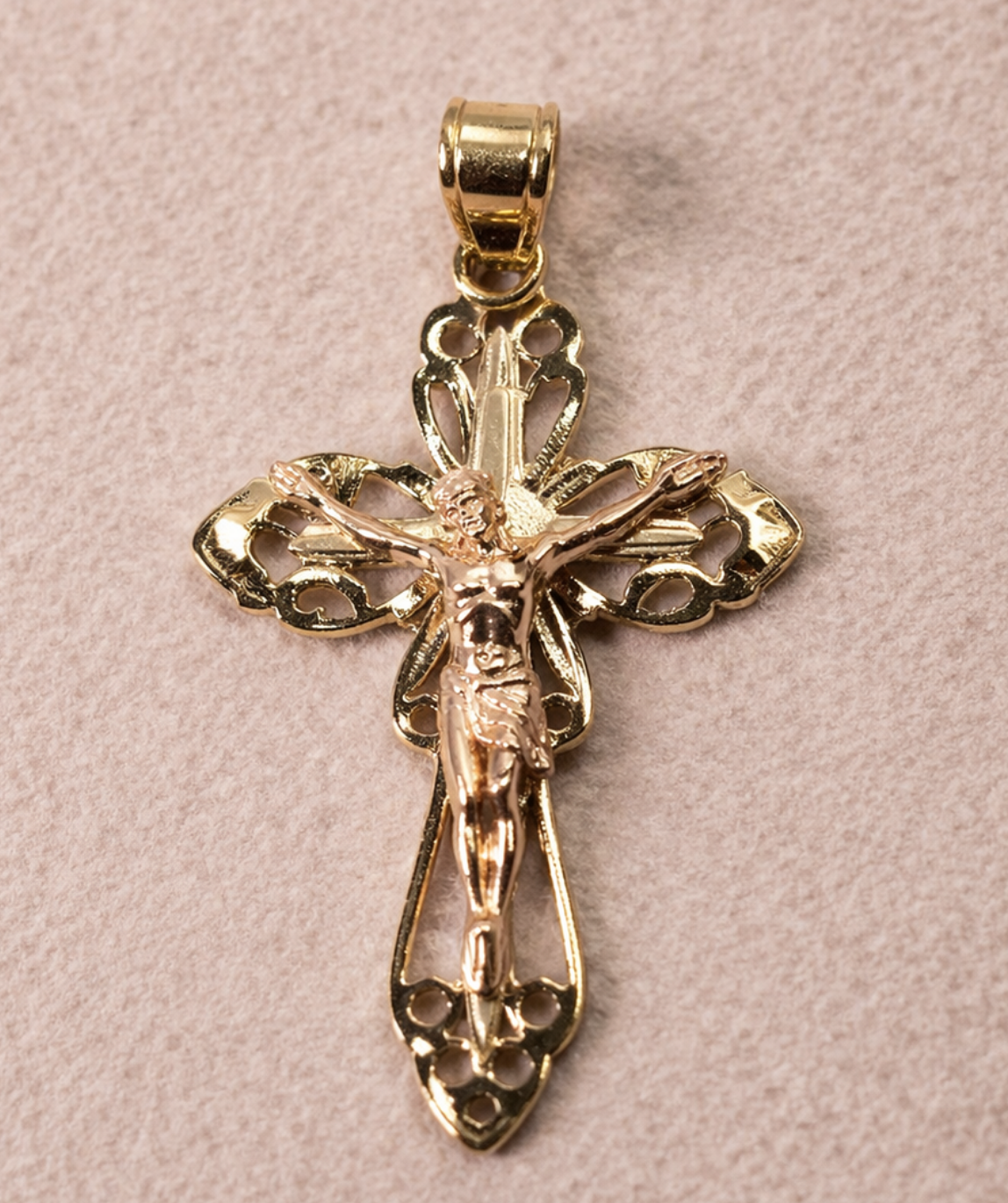 14K Gold Cross Pendant - Dige de Cruz 14k