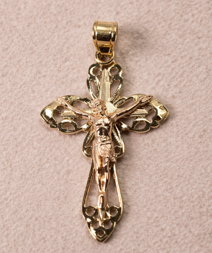 14K Gold Cross Pendant - Dige de Cruz 14k