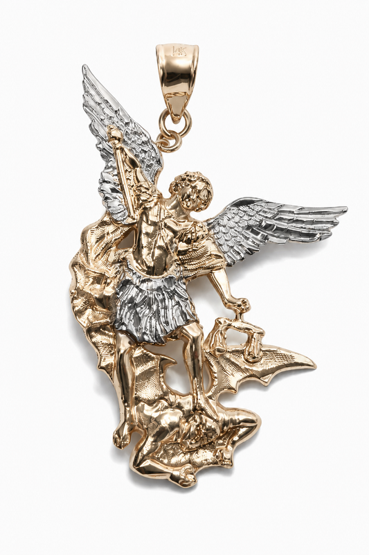 14K Gold Saint Michael Pendant (S,M,L) - Dige San Miguel Arcangel 14k