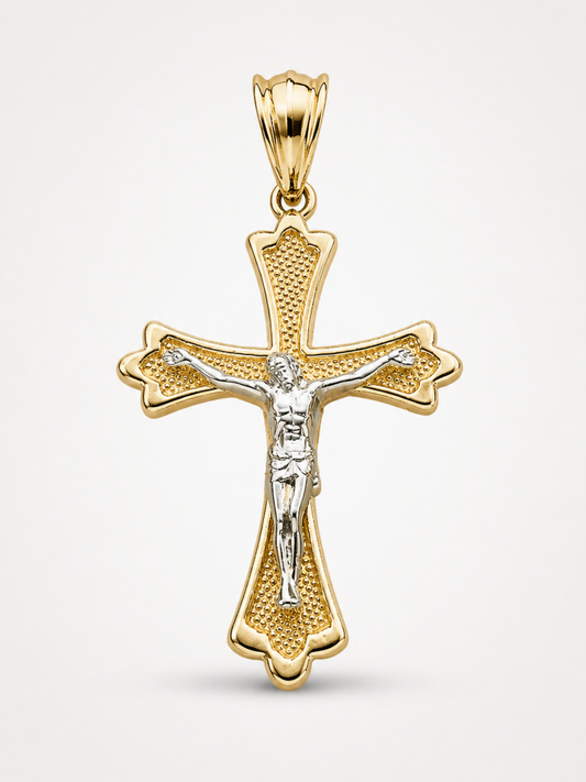 14K Gold Cross Pendant - Cruz Religiosa Oro 14K