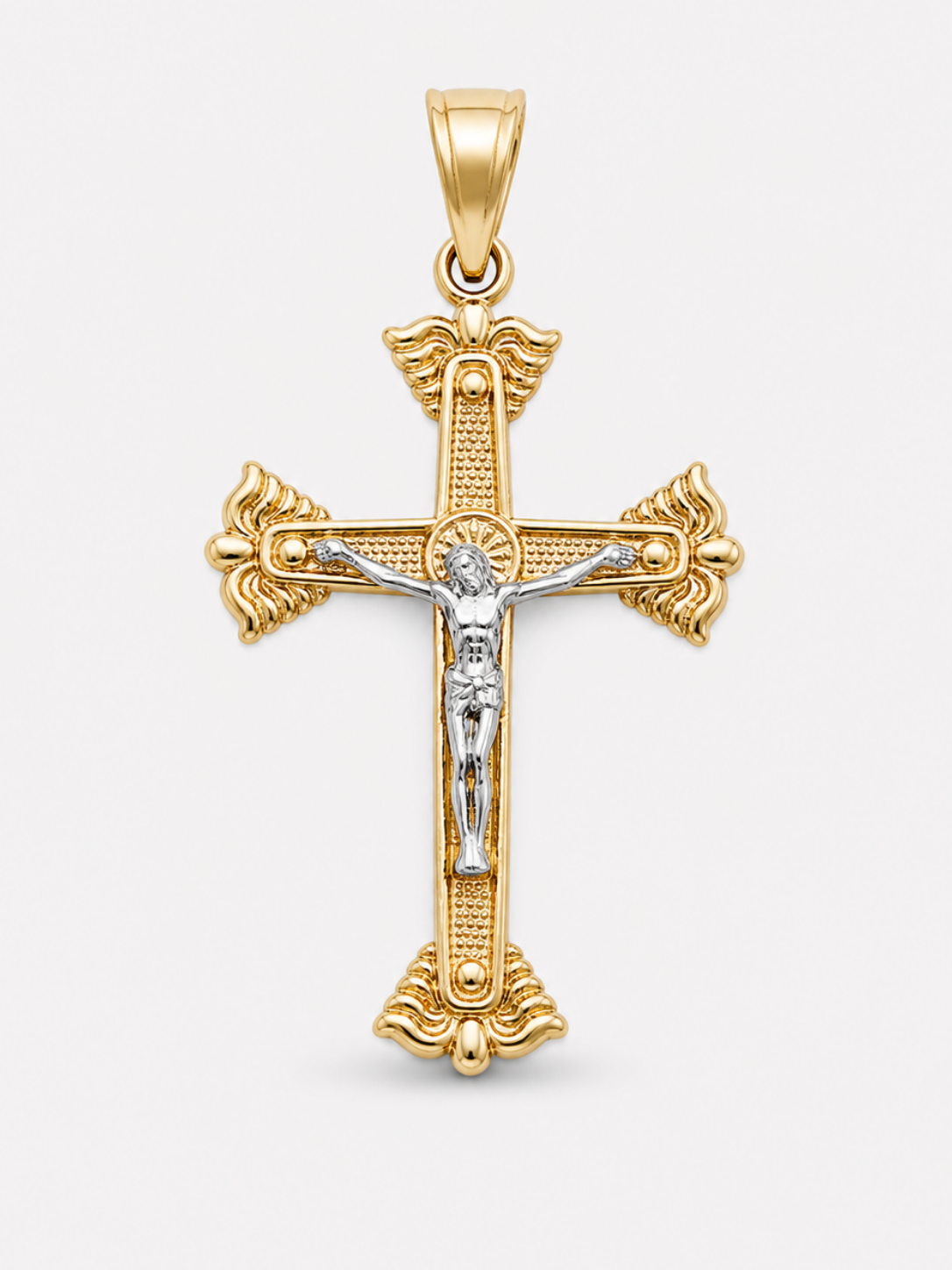 14K Gold Cross Pendant - Cruz Religiosa Oro 14K