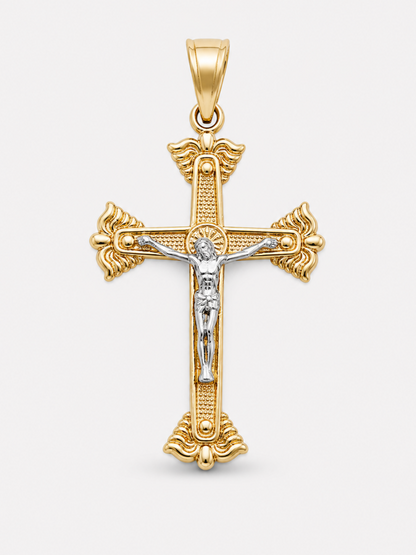 14K Gold Cross Pendant - Cruz Religiosa Oro 14K