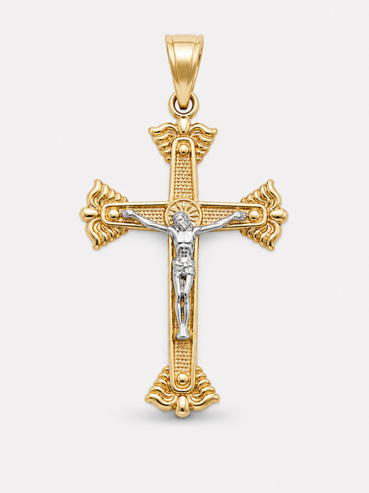 14K Gold Cross Pendant - Cruz Religiosa Oro 14K