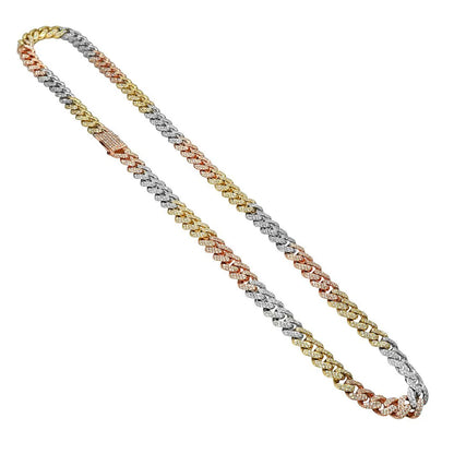 14K Tri Tone Gold Cuban Chain - Cadena Cubana 3 Oros 14K de Oro