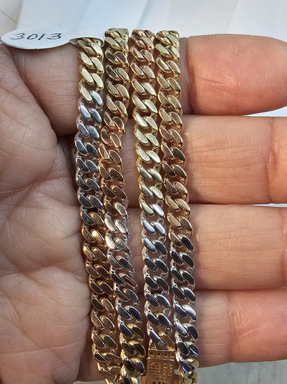 14K Tri Tone Gold Cuban Chain - Cadena Cubana 3 Oros 14K de Oro