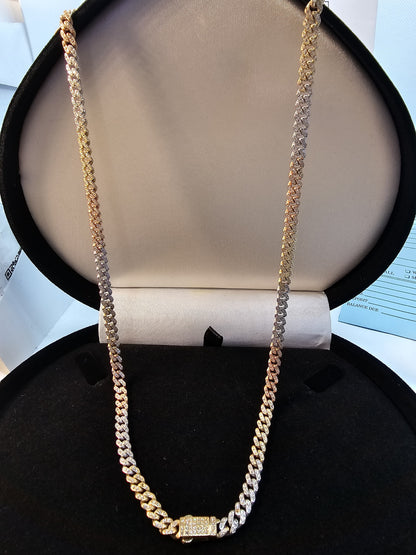 14K Tri Tone Gold Cuban Chain - Cadena Cubana 3 Oros 14K de Oro