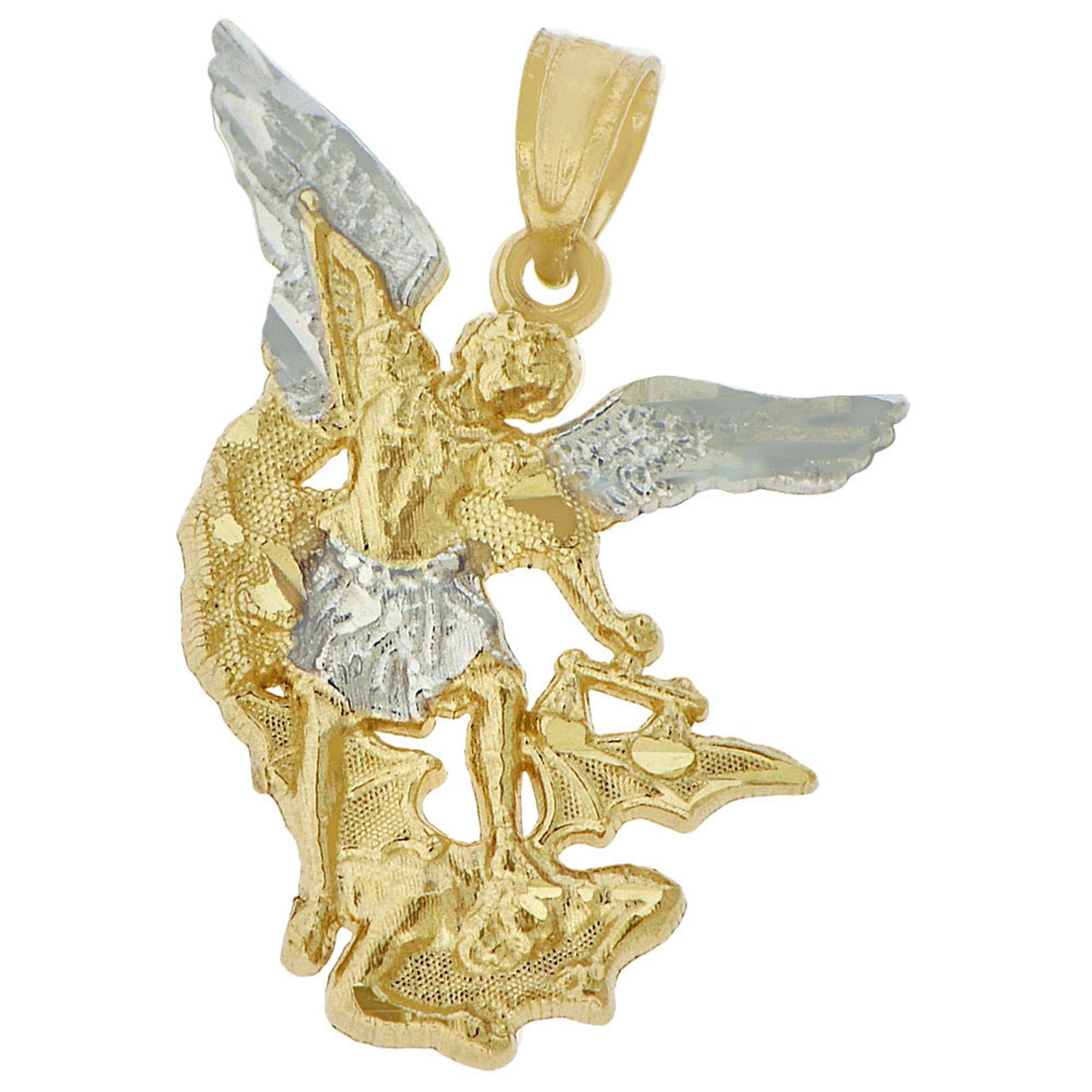 Saint Michael Pendant 26mm Yellow Gold 14k