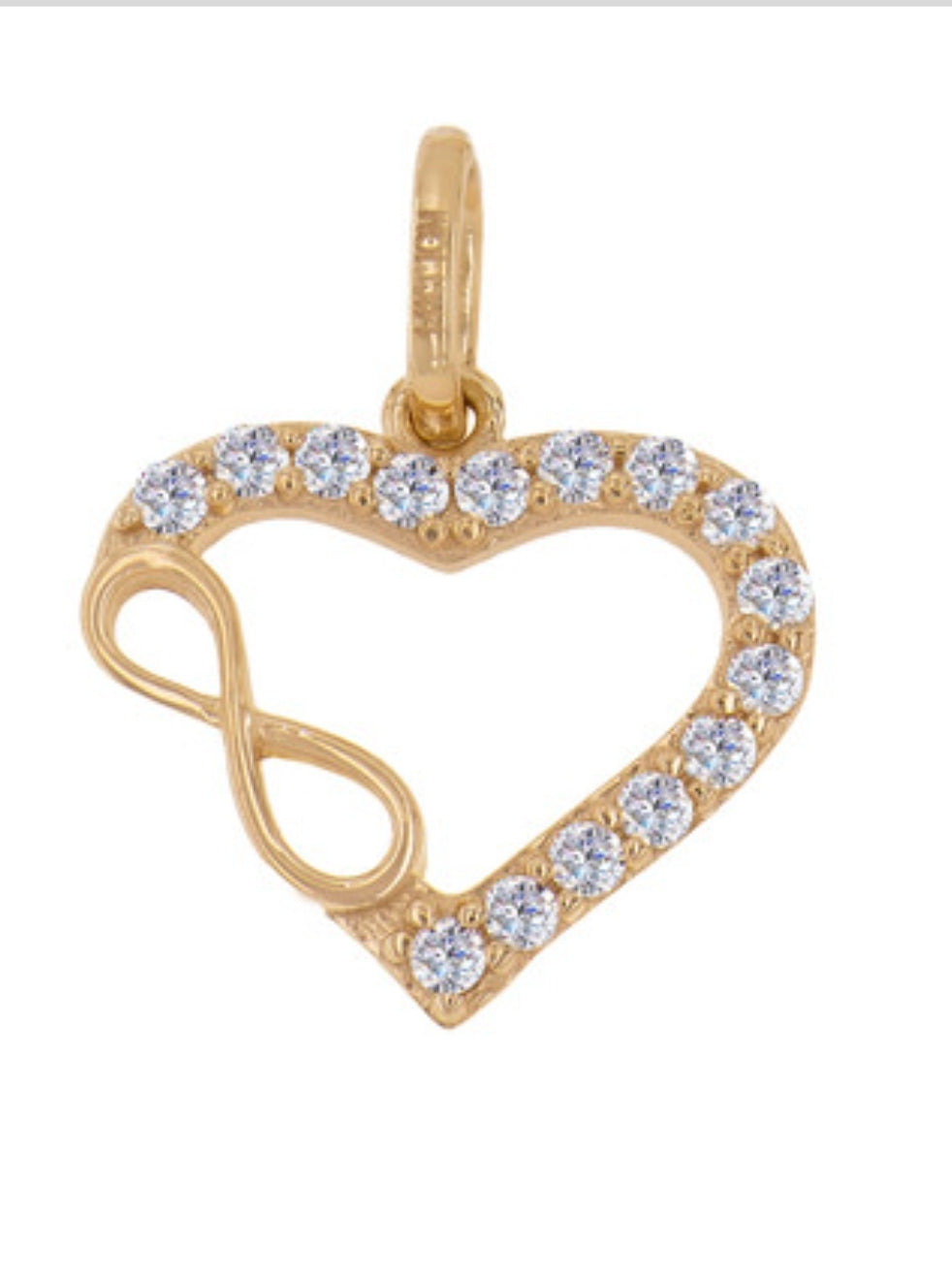 Corazón Con Infinito 14k Oro Cubic