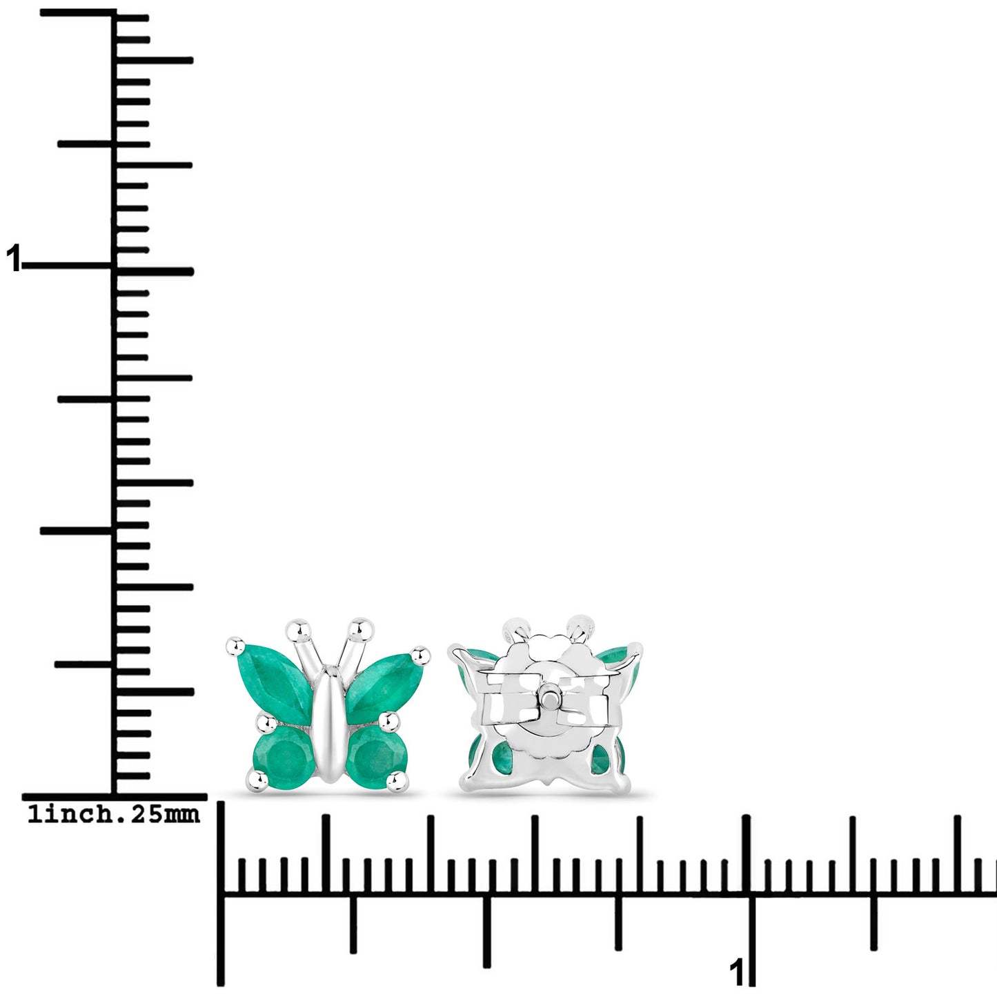 0.88 Carat Genuine Emerald .925 Sterling Silver Earrings