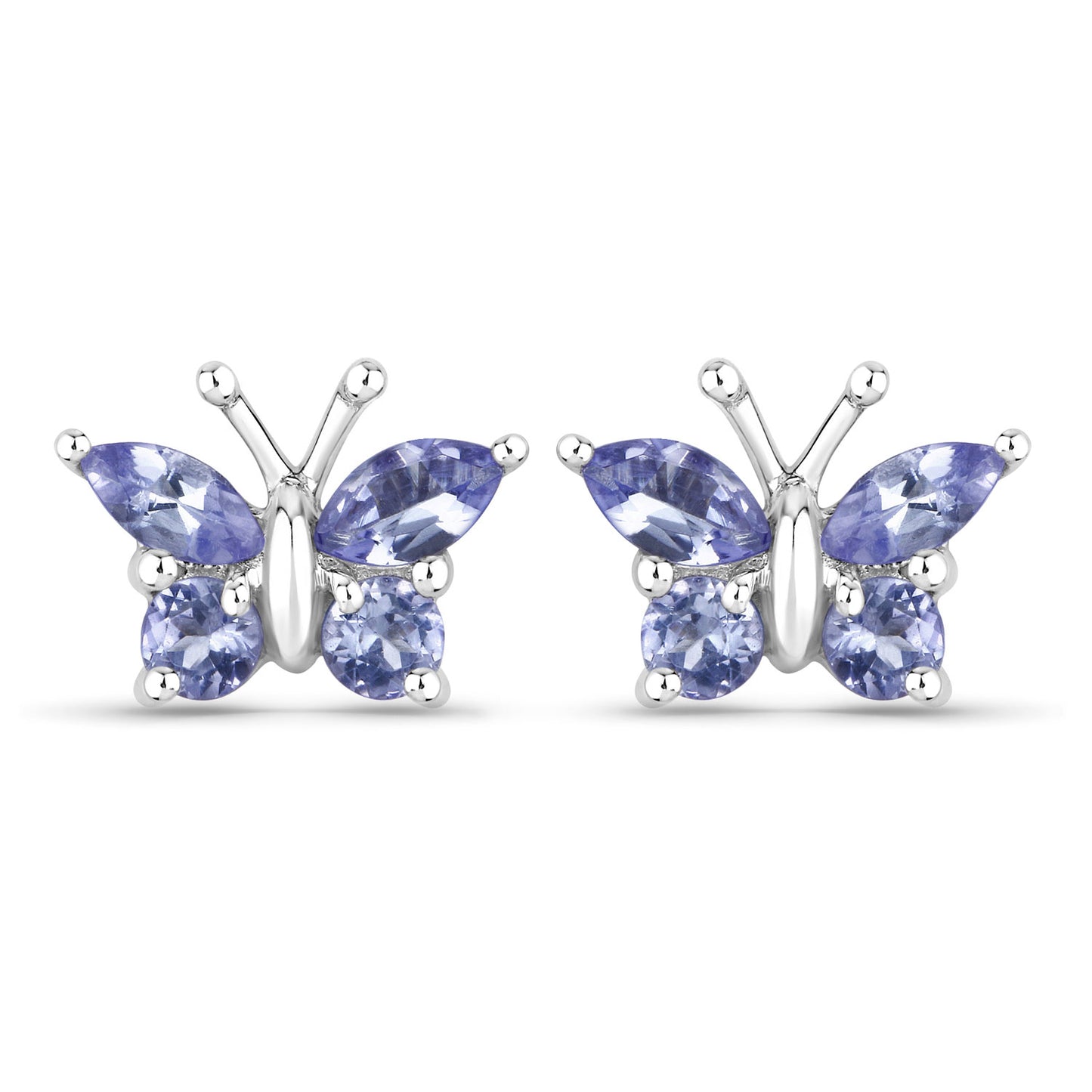 0.60 Carat Genuine Tanzanite .925 Sterling Silver Earrings