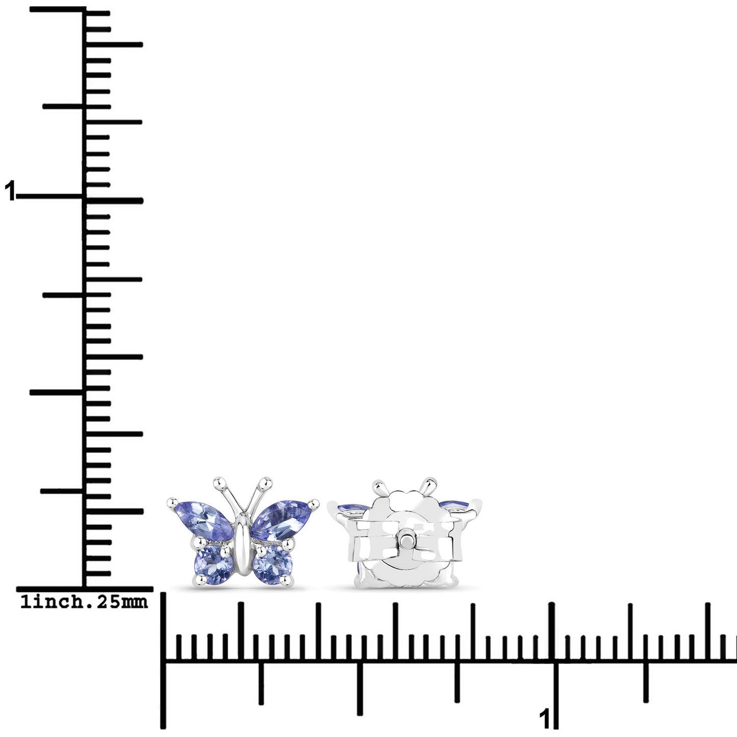 0.60 Carat Genuine Tanzanite .925 Sterling Silver Earrings