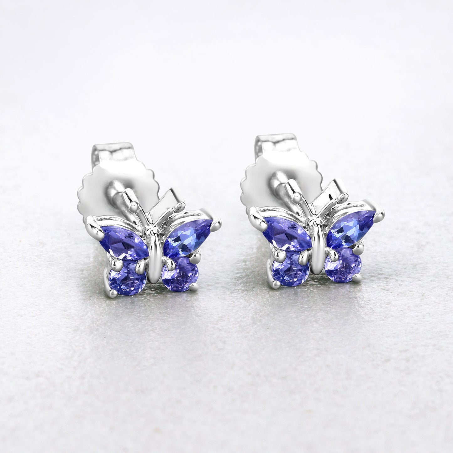 0.60 Carat Genuine Tanzanite .925 Sterling Silver Earrings